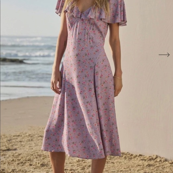 NWT Auguste the Label Eloise Biscot Midi Lavender Dress - Picture 2 of 3